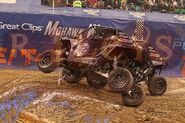 Great Clips Mohawk Warrior speedster used exclusively in the 2017 Monster Jam Triple Threat Series.