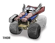Thor's original concept art from the cancelled Marvel Monster Trucks Live.