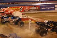 Batman winning racing over Bounty Hunter at World Finals IX, March 2008.