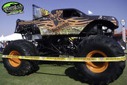 Bucked Up with the Monster Jam logo at the World Finals 14 pit party. This is the only time it had the Monster Jam logo on.