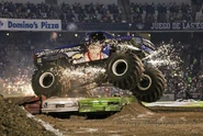 Note the sparks flying from the chassis.