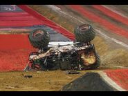 Aftermath of Black Pearl's qualifying crash.