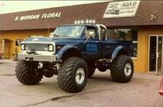 Blue USA-1 on 48" tall tires.