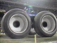 Bigfoot 4 with the 10 foot tall tires at Anaheim Stadium in Anaheim California in 1985.