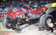 The truck heavily damaged in Indianapolis 2003.