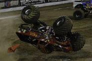 The truck's second World Finals racing crash in a row at World Finals XI.