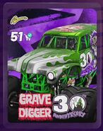 Grave Digger 30th Anniversary green In Monster Jam Showdown.