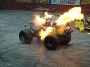 Grave Digger 25 catches on fire, circa 2013.