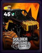 Fire Soldier Fortune Black Ops in Monster Jam Showdown.