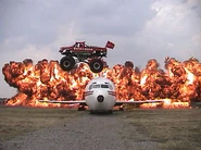 Firestone Wilderness jumping over a Boeing 727 plane.