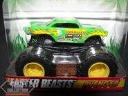 2010 Easter Beasts Hot Wheels toy with yellow wheels.