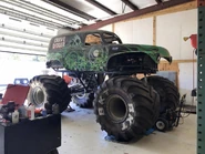 Grave Digger 2 being restored in 2016, with "fun" tires.
