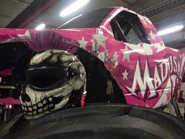 BJ Johnson's pink tinted mohawk, when he drove Madusa.