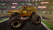 Pre-order exclusive Gold Grave Digger in Monster Jam Steel Titans