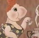 Moominmamma as she appears in Shlyapa Volshebnika