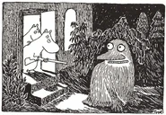 The Groke as she first appeared in Finn Family Moomintroll