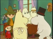 Moomins and Snufkin in Fillyjonk's House