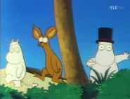 Moomintroll, Sniff and Moominpappa in the Desert