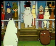 Moomins with their friends and enemies