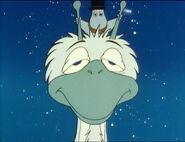 Moominpappa and Snow Dragon.