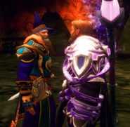 Archmage Aetyleus and Magus Garion Magnus face to face in the heart of Blackrock Mountain.