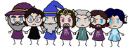 Officers of the Magus Senate: Zanbor, Cylus, Aetyleus, Salazar, Elberich, Candun, and Vorien, by Peregrin.