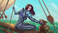 Kara and Nibbles at sea