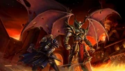 Arthas fighting Mal'Ganis during the culling.