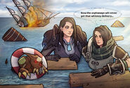 Kara, Taelia and Nibbles waiting for rescue