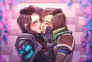 Kara and Taelia squeezing free time and cheeks in Stormsong