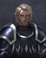 Sir Adalhard the Peripatetic, soon after being healed of necrotic taint. Note: his hair was still faded in color from his cursed state.