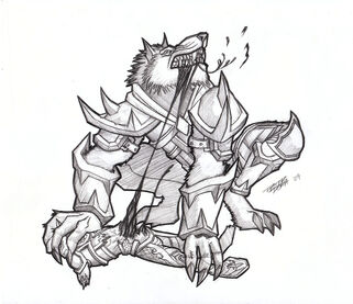 Worgen eating a Goblin by PeterMan2070