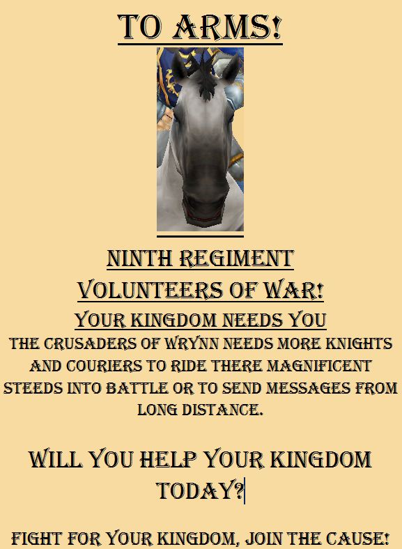 Crusaders of Wrynn Mounted Recruiting Poster