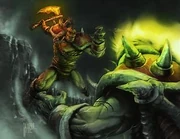 Grom fights Mannoroth.