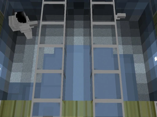 Two astronauts, one of which is mostly hidden by hyperglass.