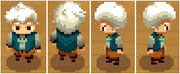 A picture of the player character, Will. This shows his in-game sprite facing all 4 cardinal directions.