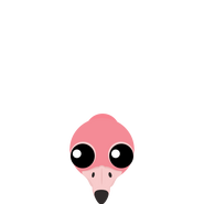 The dark Classic Flamingo's head.