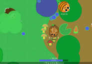 Another Deer having dug up a lillypad with its ability, next to a Tiger and Eagle