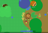 Another Deer having dug up a lilypad with its ability, next to a Tiger and Eagle.