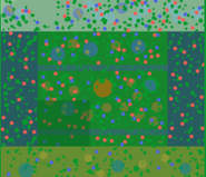 The Forest biome's pre-Season 2 location on the minimap; the shaded square.