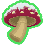 The "Season 2" Arctic variety red mushroom with a light green outline.