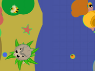 A Big Goat on a tree by using its jump ability.