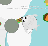 A Lemming constrained on an ice patch by a Seal.