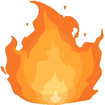 catching fire logo gif