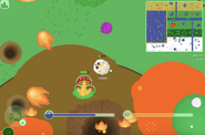 A Clowoud Lion with low health from burning.