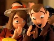 Making fun of Reverend Putty with Bloberta.