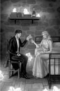 An illustrated scene featuring Grace & Christopher