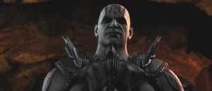 Quan Chi ao ver a luta dos espectros contra Raiden e Fujin.