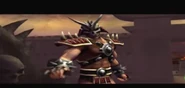 Shao Kahn diz a Liu Kang e Kung Lao que eles não eram bem vindos