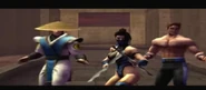 Raiden,Kitana e Johnny Cage rapidamente chegam para ajudar contra Shao Kahn.